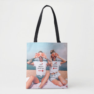 Op maat gemaakte vriendschapsfoto boodschappentas tote bag