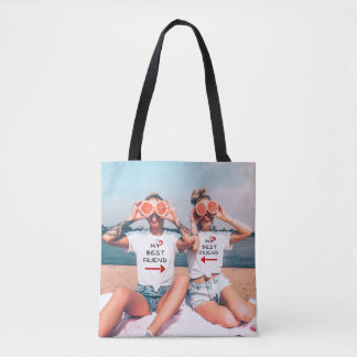Op maat gemaakte vriendschapsfoto boodschappentas tote bag