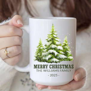Op maat gemaakte vrolijk kerstfeest mok voor famil