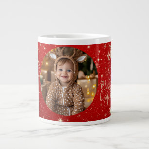 Op maat gemaakte vrolijk kerstmis mok met babyfoto