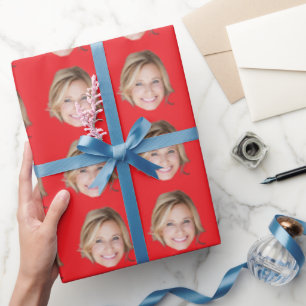 Op maat gemaakte vrouw Gezicht Gepersonaliseerde V Cadeaupapier