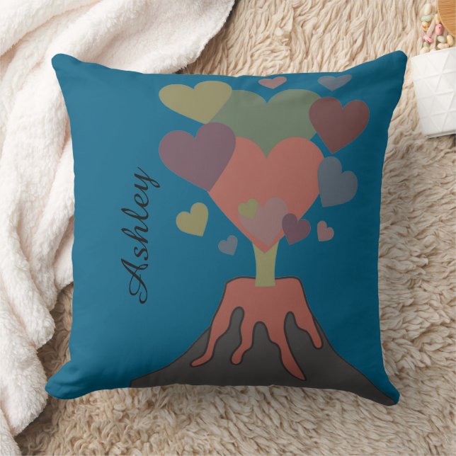 Op maat gemaakte vulkaan hart throw kussen cadeau (Deken)
