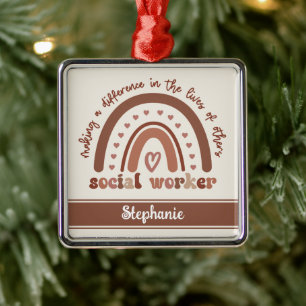 Op maat gemaakte waardering geschenk voor afgestud metalen ornament