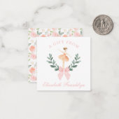 Op maat gemaakte waterverf ballerina meisjes cadea notitiekaartje (Voorkant / Achterkant in situ)