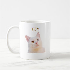 Op maat gemaakte waterverf huisdier kat portret ko koffiemok