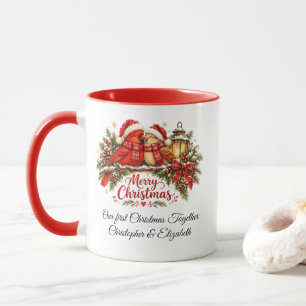 Op maat gemaakte waterverf Kerst Kardinalen Mok