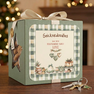 Op maat gemaakte waterverf Kerst met liefde Famili Vierkante Sticker