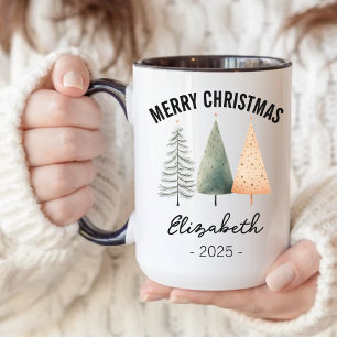 Op maat gemaakte waterverf Prettig Kerstmis mok vo