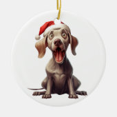 Op maat gemaakte Weimaraner hond Keramisch Ornament (Voorkant)