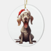 Op maat gemaakte Weimaraner hond Keramisch Ornament (Links)