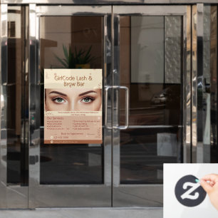 Op maat gemaakte wenkbrauw wimper schoonheidssalon raamsticker