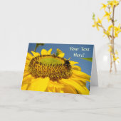 Op maat gemaakte wenskaarten SunFlower Uw tekst hi Kaart (Gele Bloem)