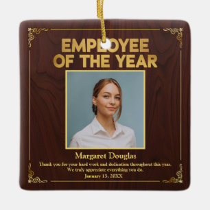 Op maat gemaakte Werknemer van het Jaar Award Foto Keramisch Ornament