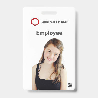 Op maat gemaakte werknemersfoto logo barcode naam badge