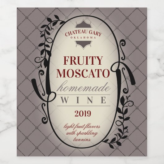 Op maat gemaakte wijn met eigen kleur voor de brui wijn etiket (Enkel label)