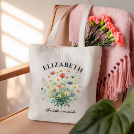 Op maat gemaakte wildbloem bruidsmeisjestas voor d tote bag