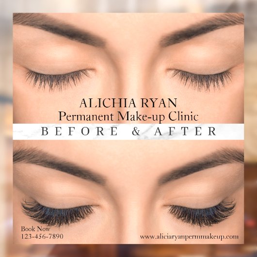 Op maat gemaakte wimper extensies perm make-up Med Raamsticker (Vel 2)