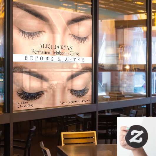 Op maat gemaakte wimper extensies perm make-up Med Raamsticker (Restaurant Raam)