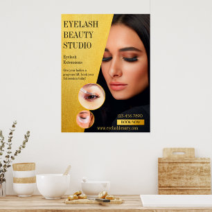 Op maat gemaakte wimperextensies Studio middelgrot Poster