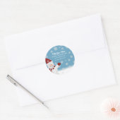 Op maat gemaakte winter-sneeuwmanstickers ronde sticker (Envelop)