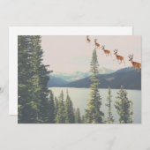Op maat gemaakte winterlandschap rendier kunst feestdagenkaart (Voorkant / Achterkant)