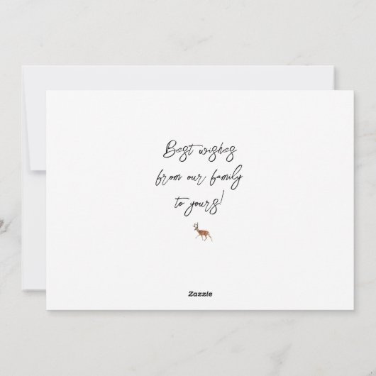 Op maat gemaakte winterlandschap rendier kunst feestdagenkaart (Achterkant)