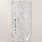 Op maat gemaakte witte bloem bachelorette strandlaken (Voorkant)