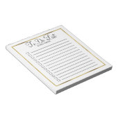 Op maat gemaakte witte en gouden 'Te Doen' notitie Notitieblok (Schuin)