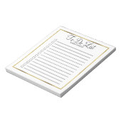 Op maat gemaakte witte en gouden 'Te Doen' notitie Notitieblok (Linkerzijde)