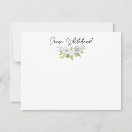Op maat gemaakte witte magnolia-notitiekaart notitiekaartje