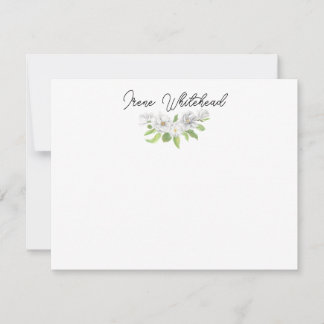 Op maat gemaakte witte magnolia-notitiekaart notitiekaartje