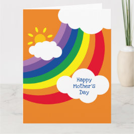 Op maat gemaakte wolken, zonneschijn en regenboog  kaart