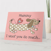 Op maat gemaakte worsthond Dachshund Moederdagkaar Kaart (Voorkant)
