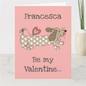 Op maat gemaakte worsthond Dachshund Valentijnskaa Kaart (Voorkant)