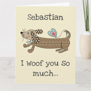Op maat gemaakte worsthond Dachshund Valentijnskaa Kaart
