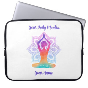 Op maat gemaakte yogalaptopsleeve met naam en mant laptop sleeve