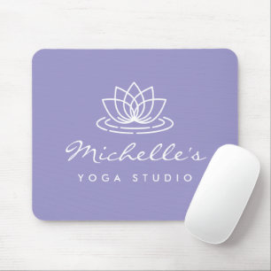 Op maat gemaakte yogastudio muismat met wit lotusl