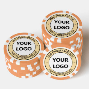 Op maat gemaakte zakelijk logo en tekst pokerfiche poker chips