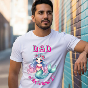 Op maat gemaakte zeemeermin mint vader van verjaar t-shirt
