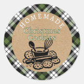 Op maat gemaakte zelfgebakken kerstkoekjes labelve ronde sticker (Voorkant)