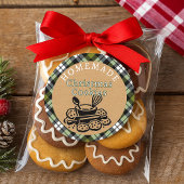 Op maat gemaakte zelfgebakken kerstkoekjes labelve ronde sticker