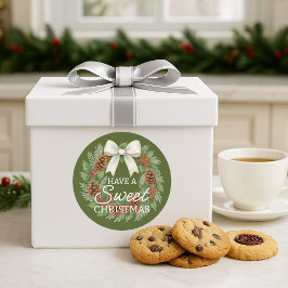 Op maat gemaakte zelfgebakken kerstkoekjes labelve ronde sticker