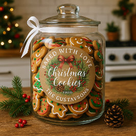 Op maat gemaakte zelfgemaakte kerstkoekjes labelve ronde sticker