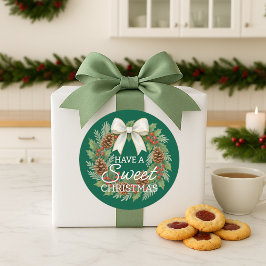 Op maat gemaakte zelfgemaakte kerstkoekjes labelve ronde sticker