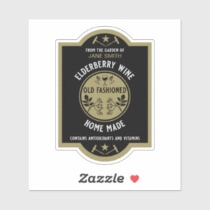 Op maat gemaakte zelfgemaakte vlierbes sticker