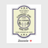 Op maat gemaakte zelfgemaakte vlierbesdranken sticker (Vel)