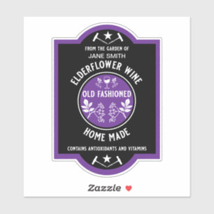 Op maat gemaakte zelfgemaakte vlierbloesem sticker