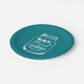 Op maat gemaakte zelfgemaakte weide bruiloft tuinf papieren bordje (Gekanteld)