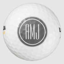 Op maat gemaakte zilveren grijs en witte monogram