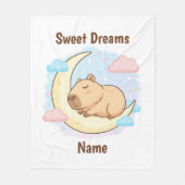 Op Maat Gemaakte Zoete Dromen Capybara Fleece Deke Deken (Voorkant)